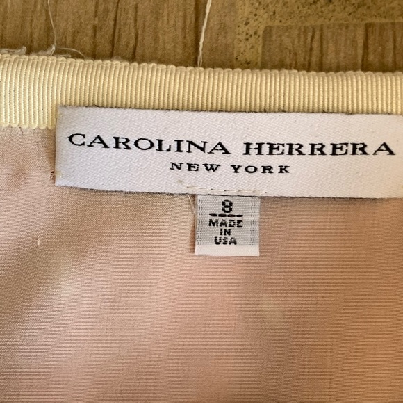 Carolina Herrera linen aplique patchwork skirt 8 - Picture 5 of 5